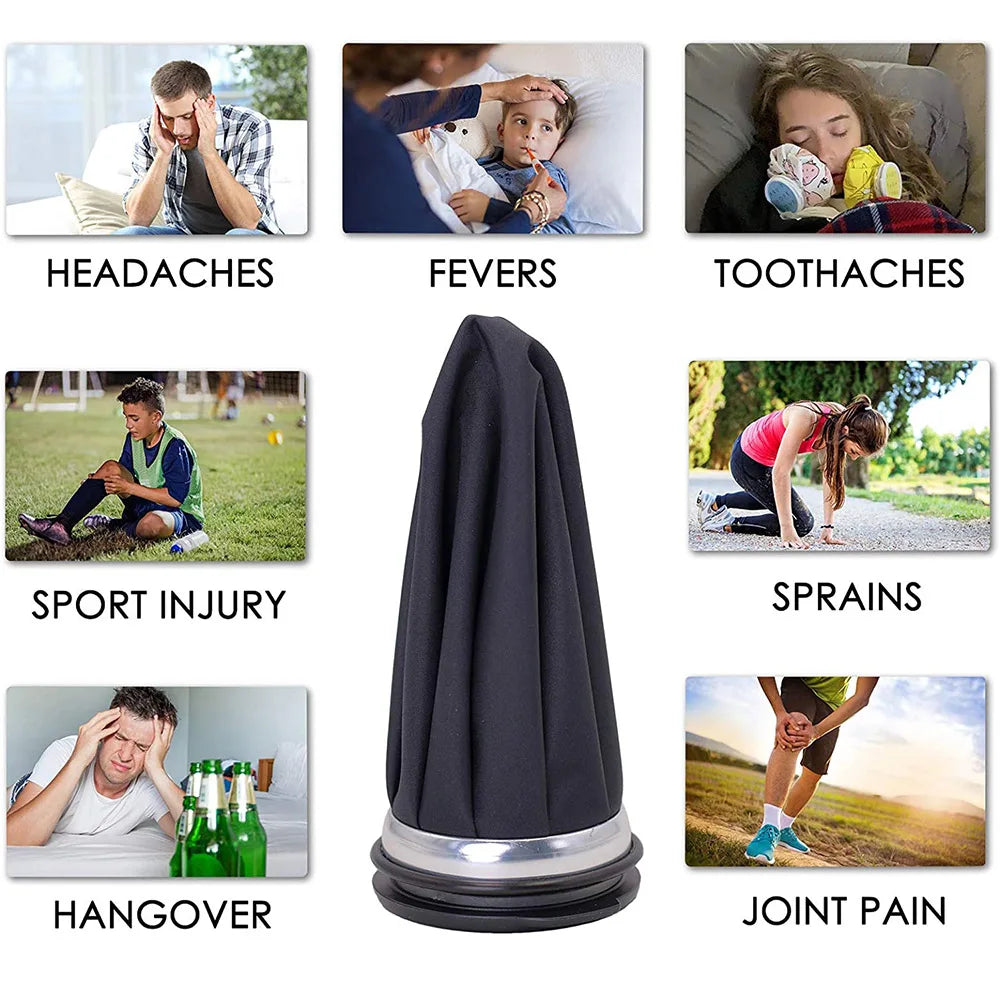 Professional Hot/Cold Compress Bandage with Reusable Ice Bag Pack & Elastic Strap