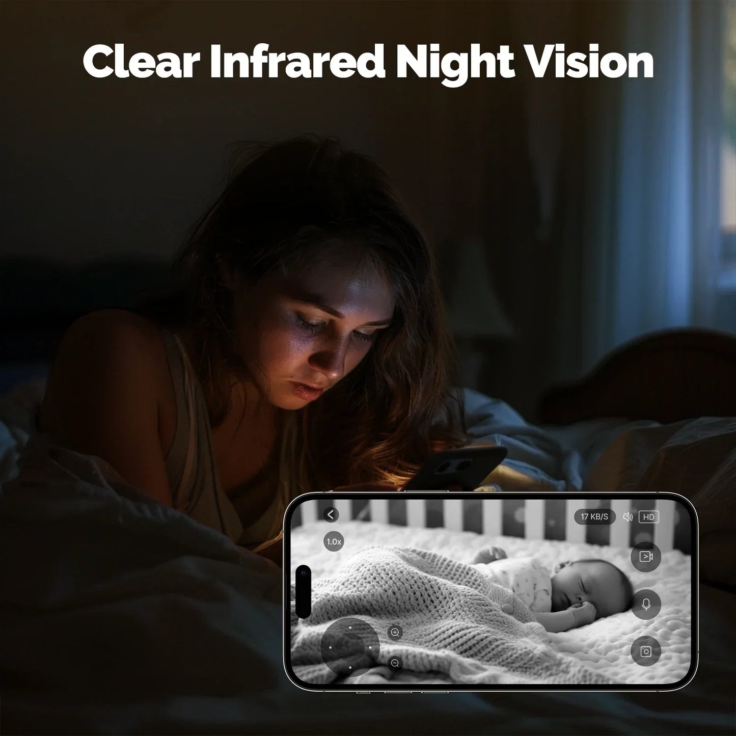 HD 4MP WiFi Night Vision Sound & Motion Detection Smart Security Camera