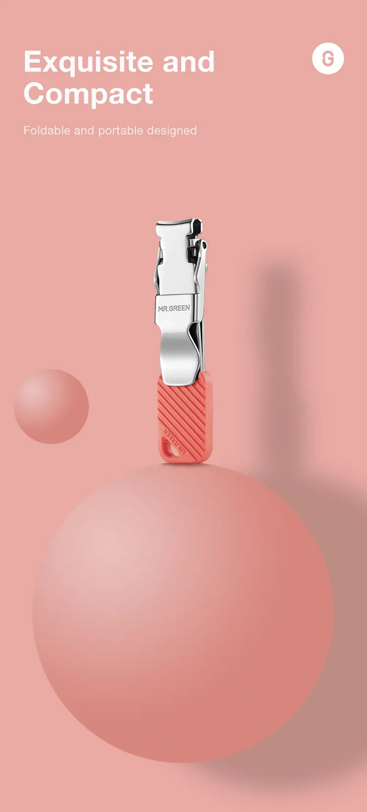 MR.GREEN Compact Foldable Key Chain Medical-Grade Nail Clippers