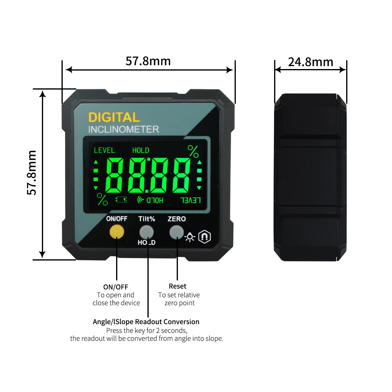 Digital Magnetic Inclinometer / Angle Finder