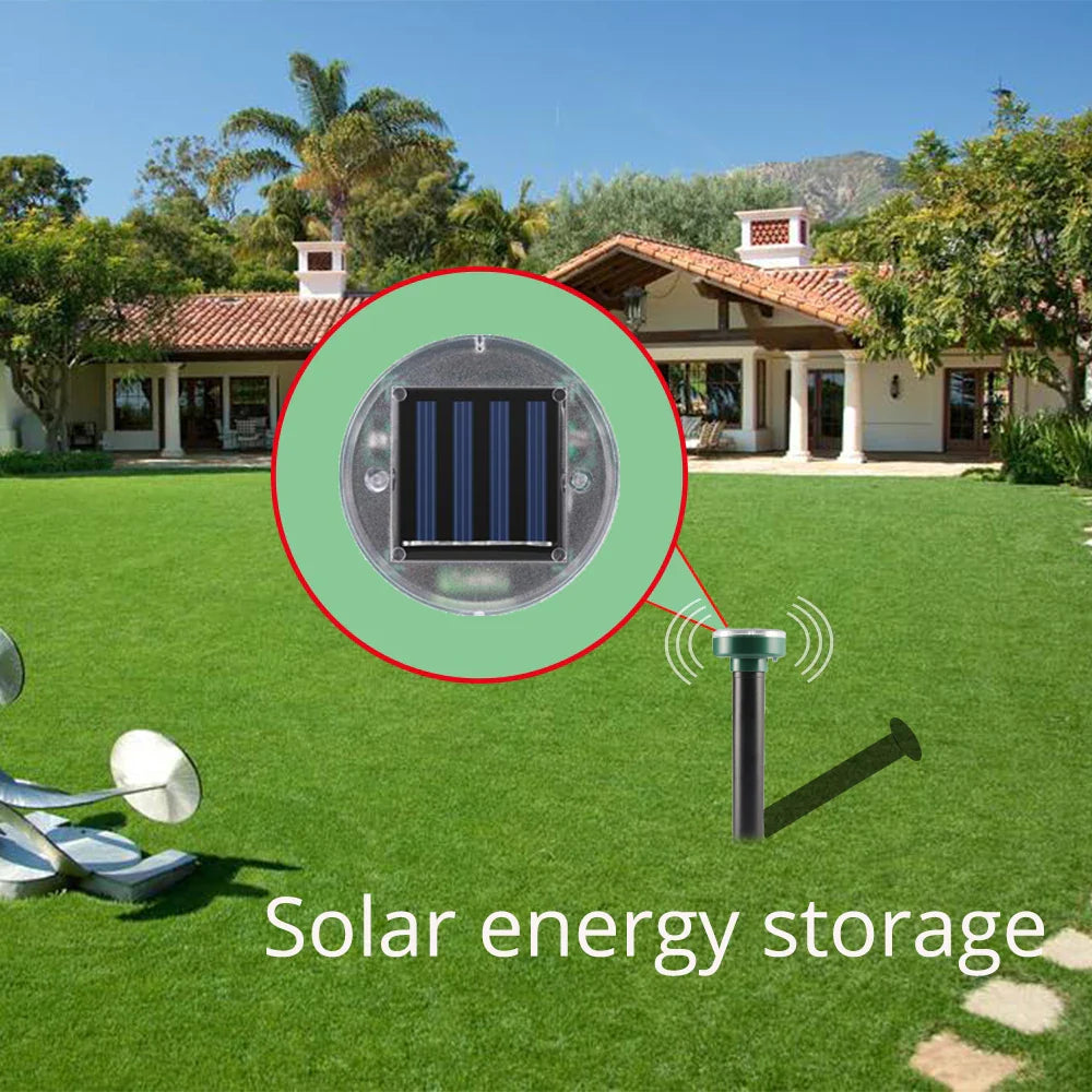 Solar Ultrasonic Sonic Pest & Rodent Repellent with Ground Vibration