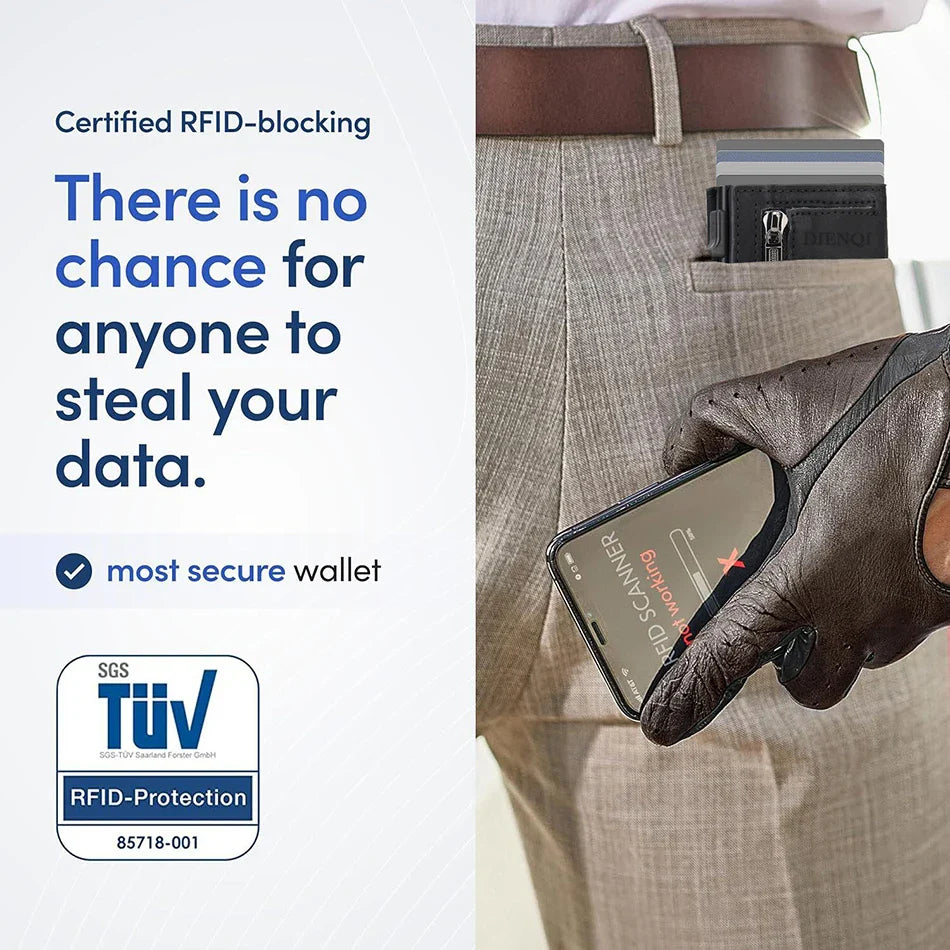 Maximum Carry RFID AirTag Wallet – Pop-Up Cards, Cash Compartment & Coin Pocket
