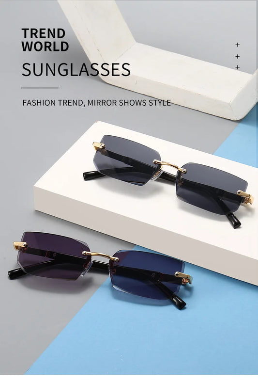 Modern Slim Rimless Impact-Resistant UV400 Lightweight Sunglasses