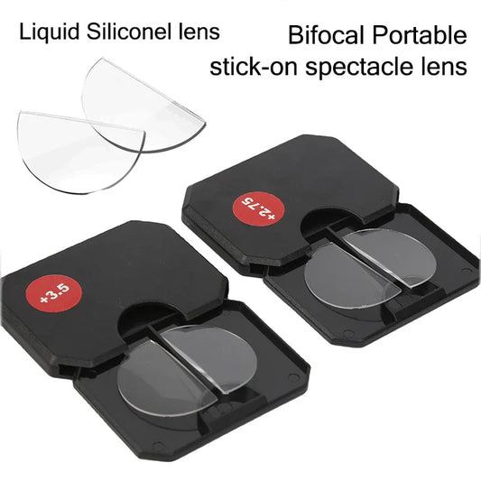 Stick-On Reusable Bifocal Reading Lens Inserts For Prescription & Sunglasses