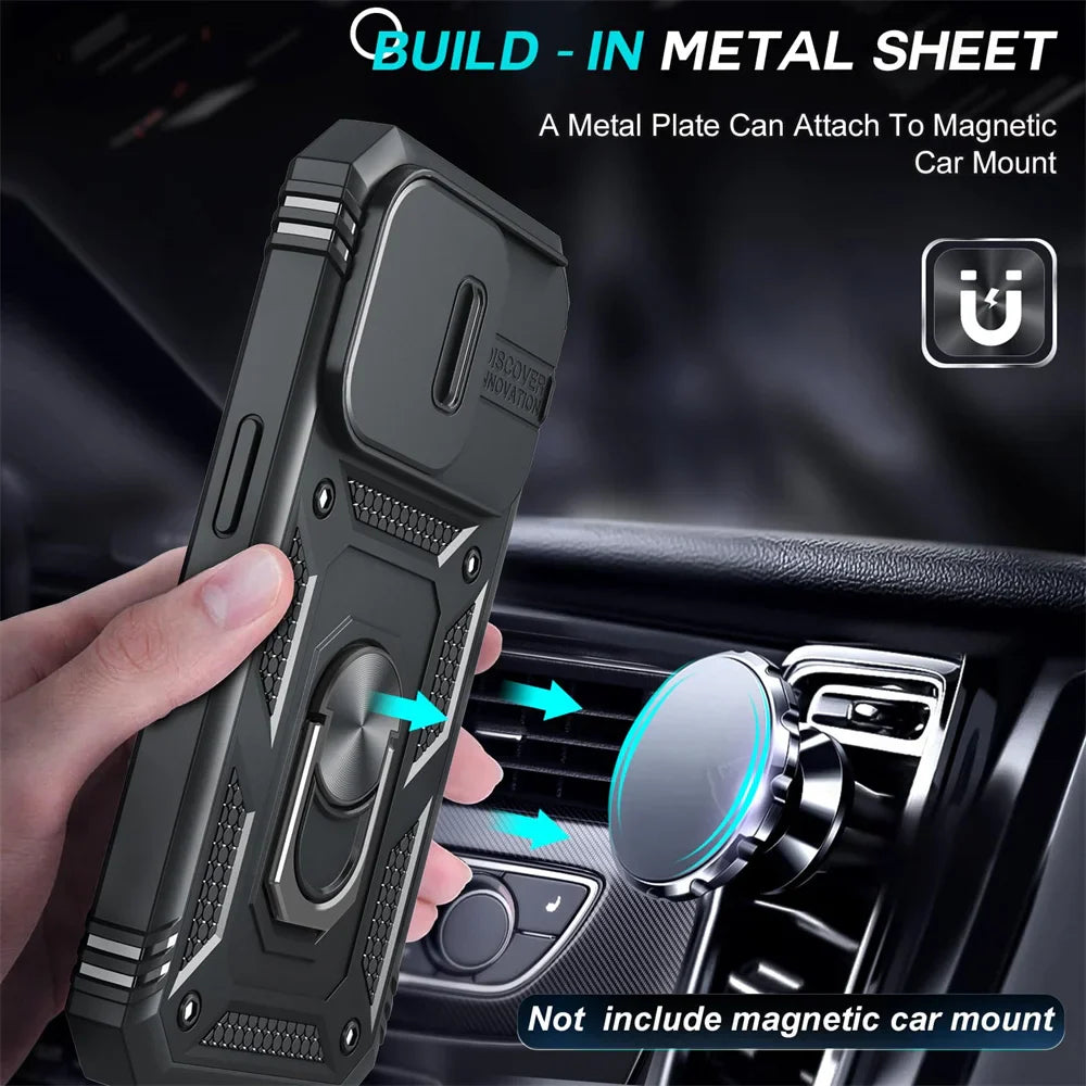 Military-Grade 360° Armor Protection iphone Case With Kickstand Ring