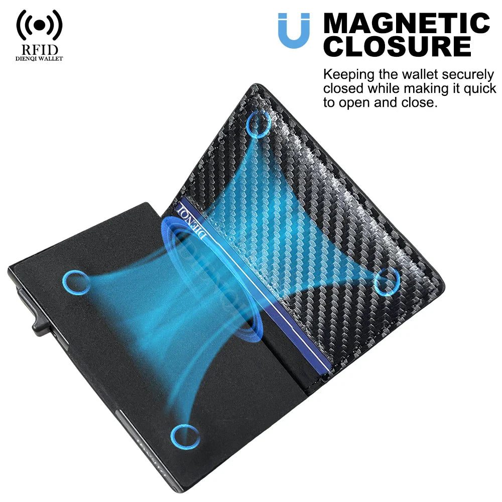 Effortless Access RFID Blocking Zippered Coins Pocket & Magnetic Closure Wallet