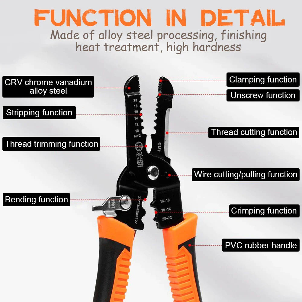 Multifunctional 10 in 1 Wire Pliers Stripper