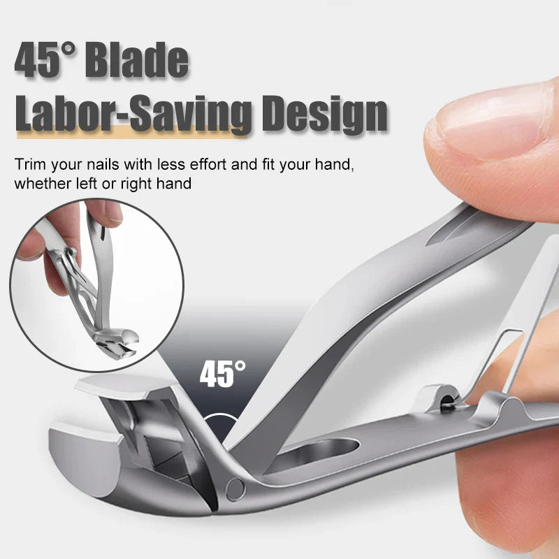 Professional Wide Jaw 45° Angled Head–Labor-Saving Anti-Splash Thick Nail Cutter
