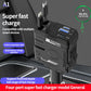 120W Super-Fast 4-in-1 Adjustable Retractable Car Charger with Digital Voltage Display