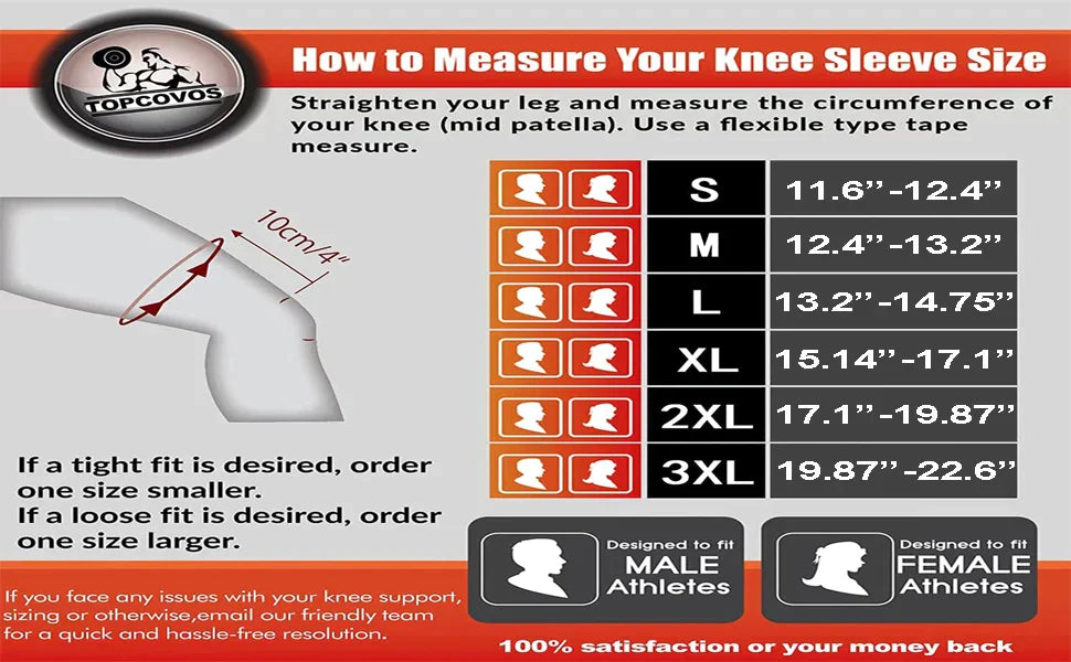 Knee Support Compression Gel Sleeve with Side Stabilizers & Velcro Straps