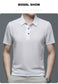 Short-Sleeve Plaid Pattern Ice Silk Polo Shirt
