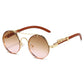 KAMMPT Vintage Double Bridge Gradient Multicolor Lenses Round Luxury Sunglasses