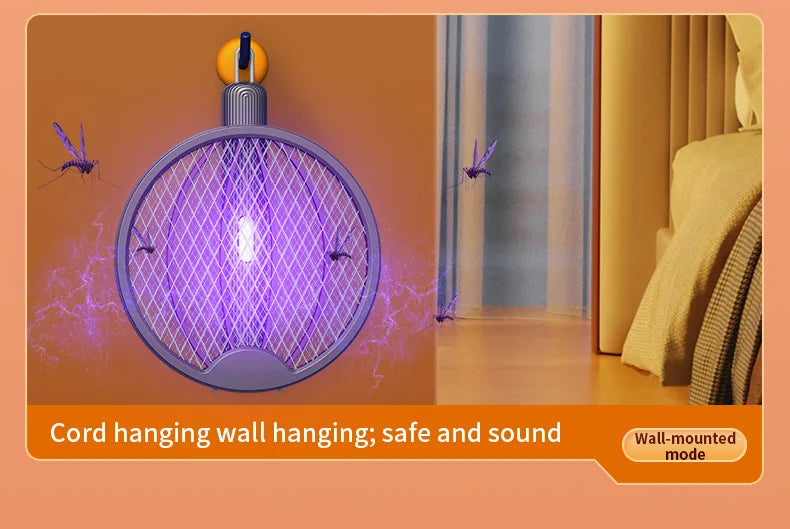 UV Attract 3-in-1 (Handheld / Stand / Wall-Mount) Rechargeable Mosquito Swatter