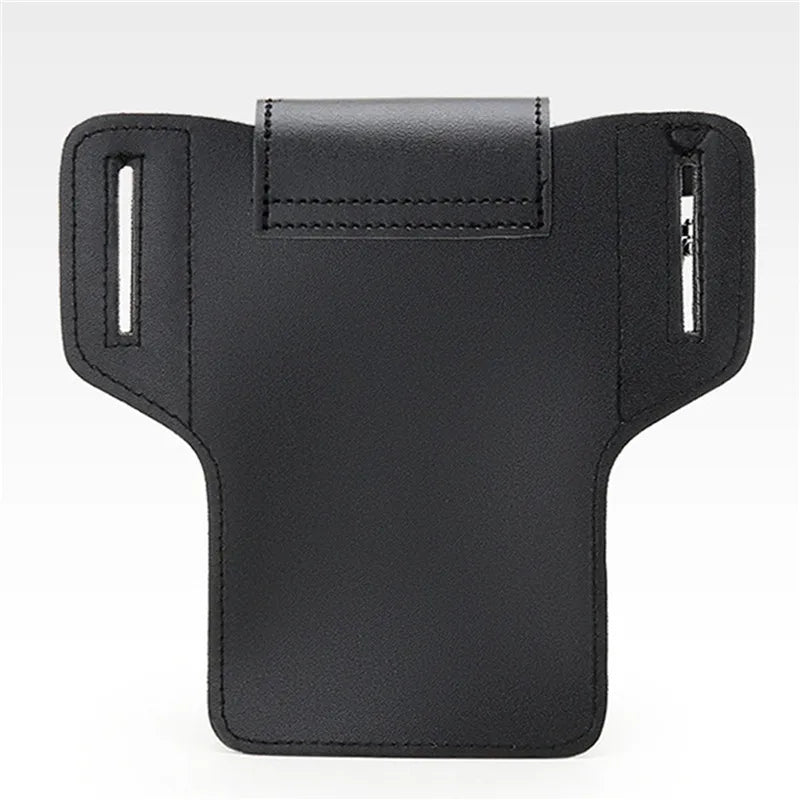 Vintage Multi-Layer Belt Phone Holster with Key Hook & Front Pocket