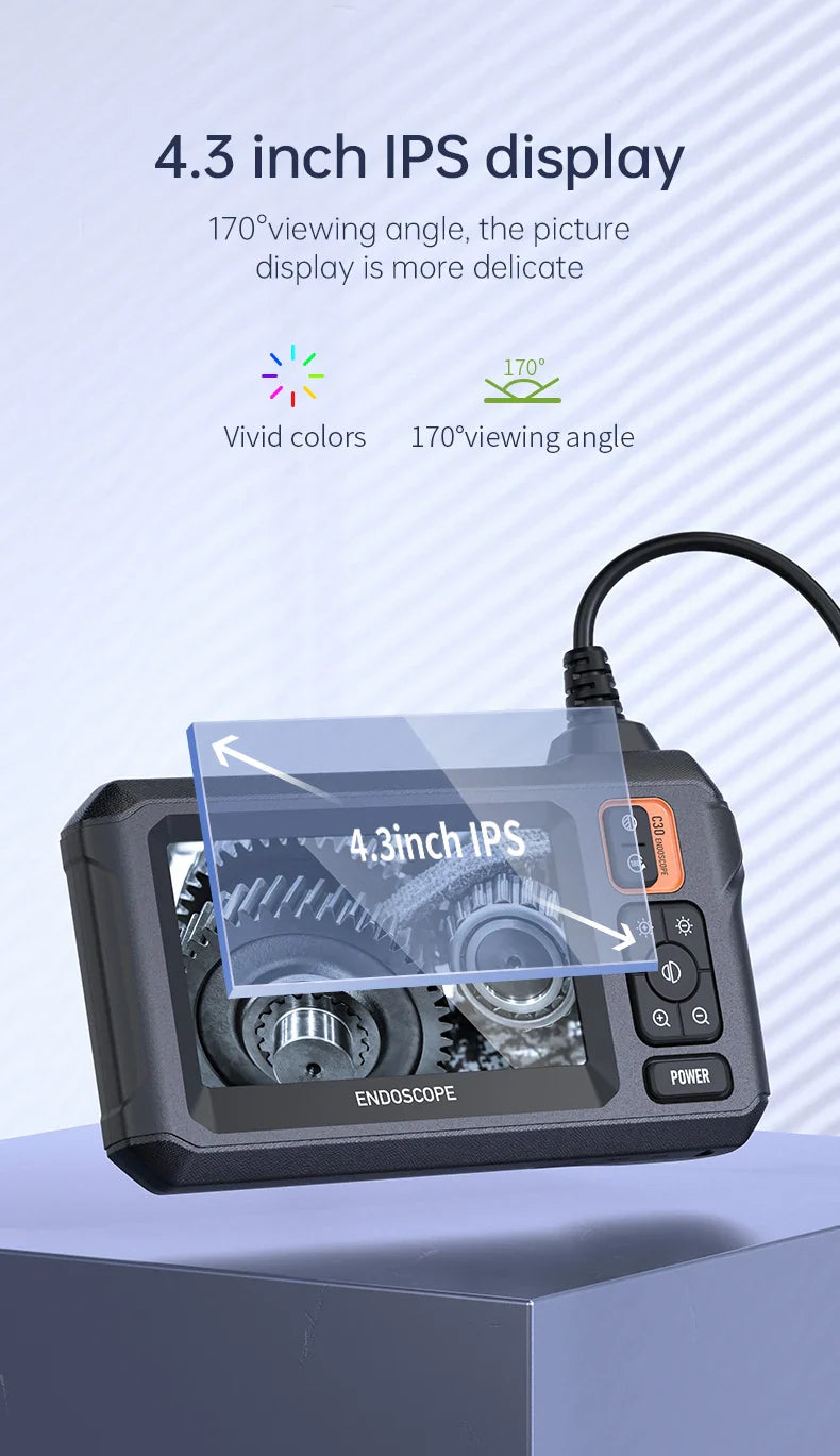 Industrial HD 1080P Waterproof 8 LEDS Endoscope Camera with 4.3inch IPS Screen