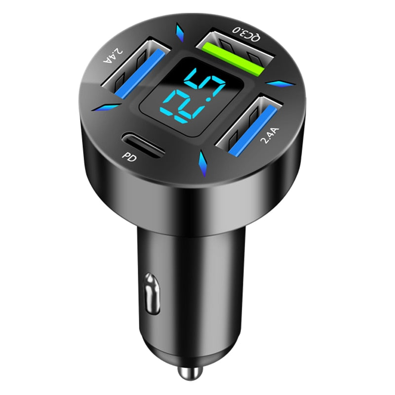 Super Fast 66W USB Car Charger with PD Quick Charge Port