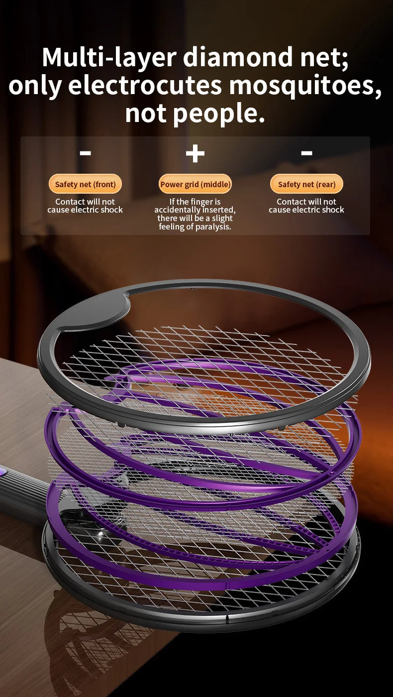 UV Attract 3-in-1 (Handheld / Stand / Wall-Mount) Rechargeable Mosquito Swatter