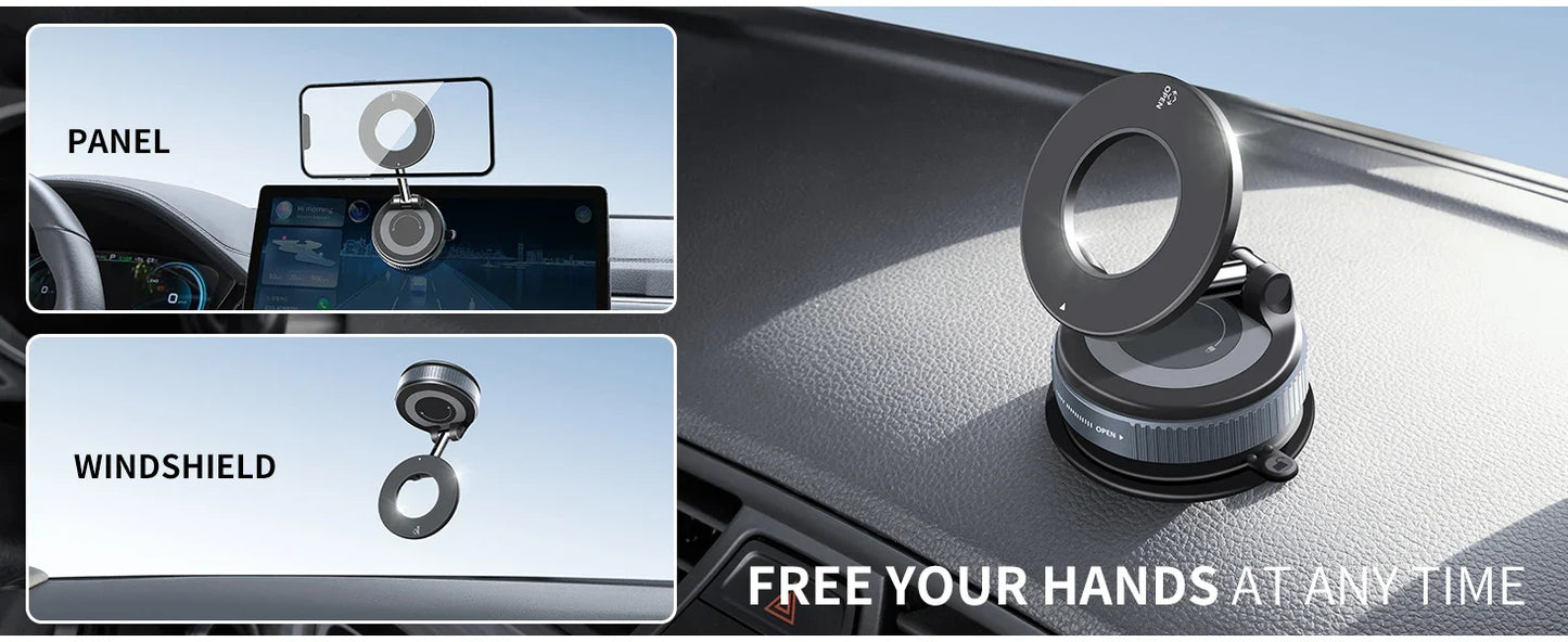 Multi-Angle Dashboard & Windshield Magnetic and Advanced Vacuum Suction Car Mount