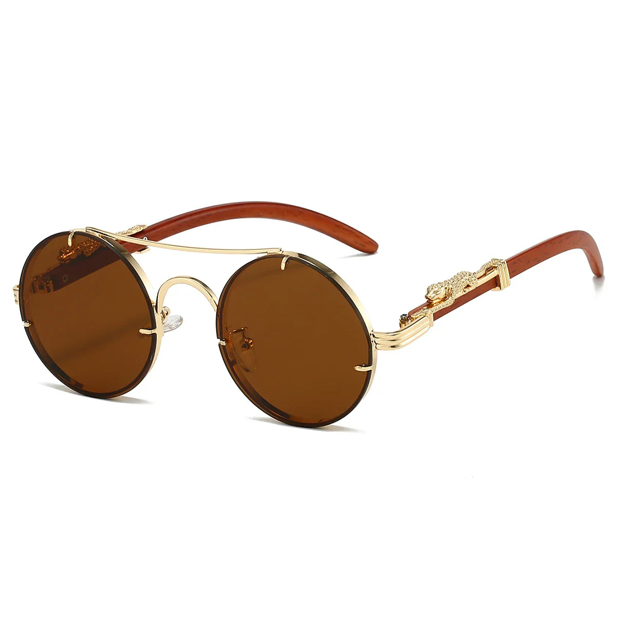 KAMMPT Vintage Double Bridge Gradient Multicolor Lenses Round Luxury Sunglasses