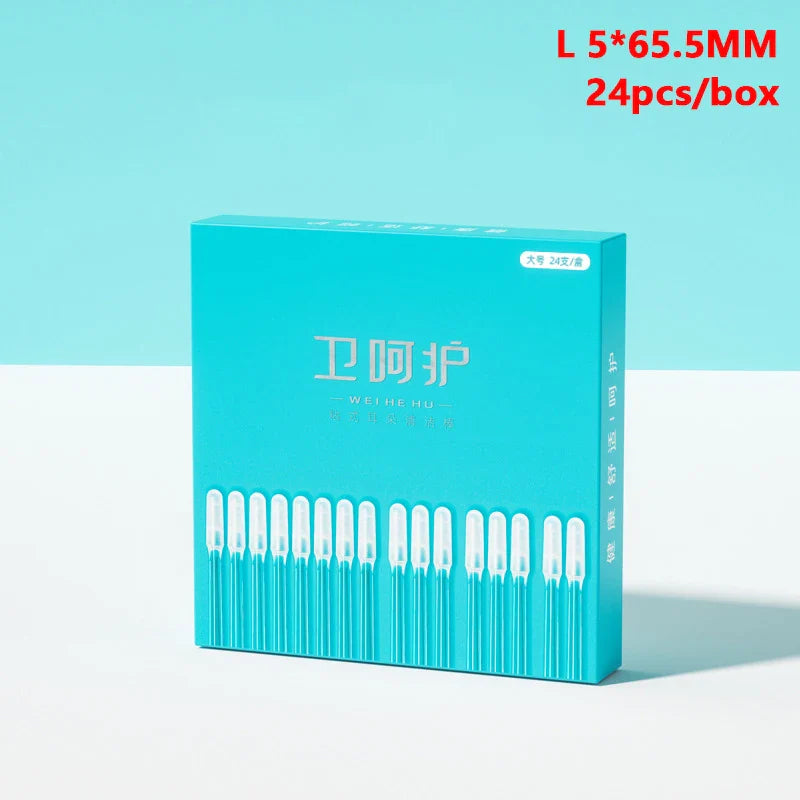 Japanese Reusable Soft Silicone Sticky Wax Removal Ear Swabs (24pcs/box)