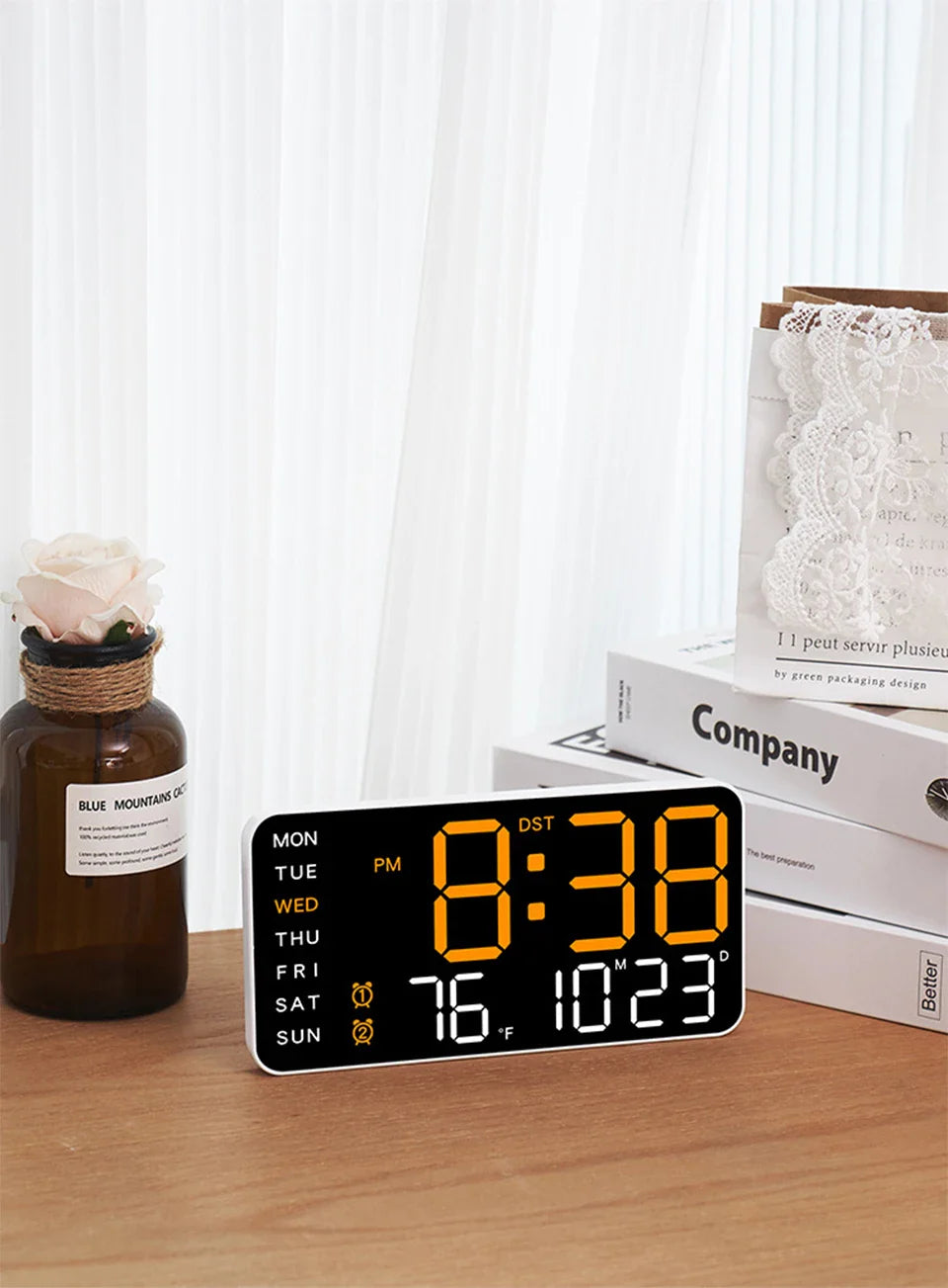 Seniors-Friendly Easy-Read Large Display LED Voice Control Alarm Clock