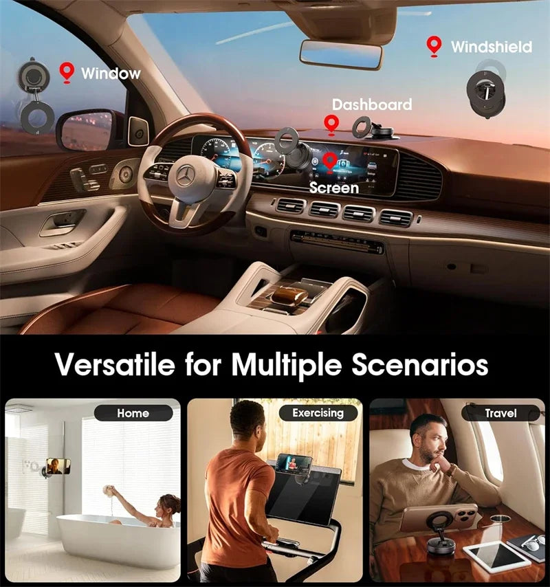 Multi-Angle Dashboard & Windshield Magnetic and Advanced Vacuum Suction Car Mount