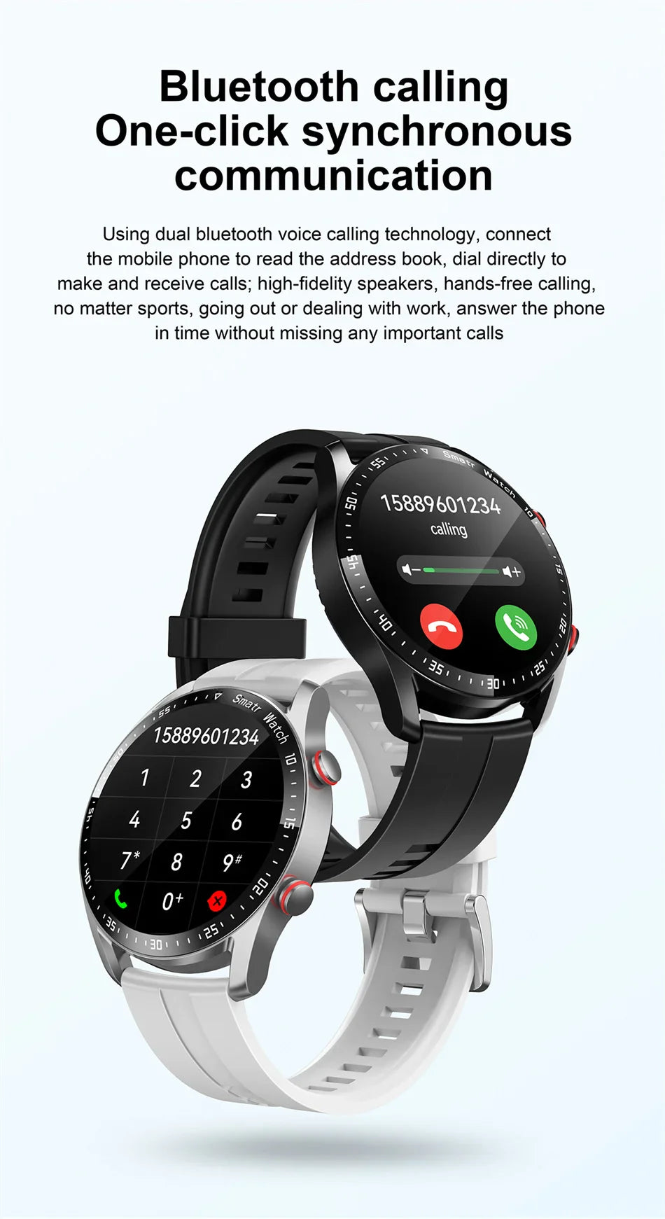 Bluetooth IOS & Android Smart-Watch with Blood Pressure & Health Monitoring (ECG+PPG)