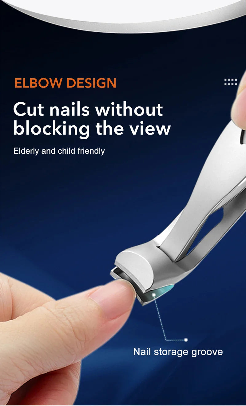 Professional Wide Jaw 45° Angled Head–Labor-Saving Anti-Splash Thick Nail Cutter