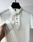 Short-Sleeve Plaid Pattern Ice Silk Polo Shirt