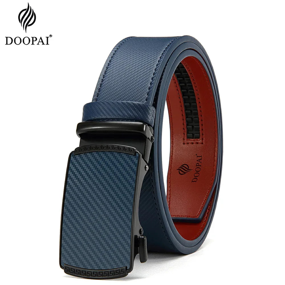 Holes-Free One-Handed Operation Micro-Adjustable Genuine Leather Belt