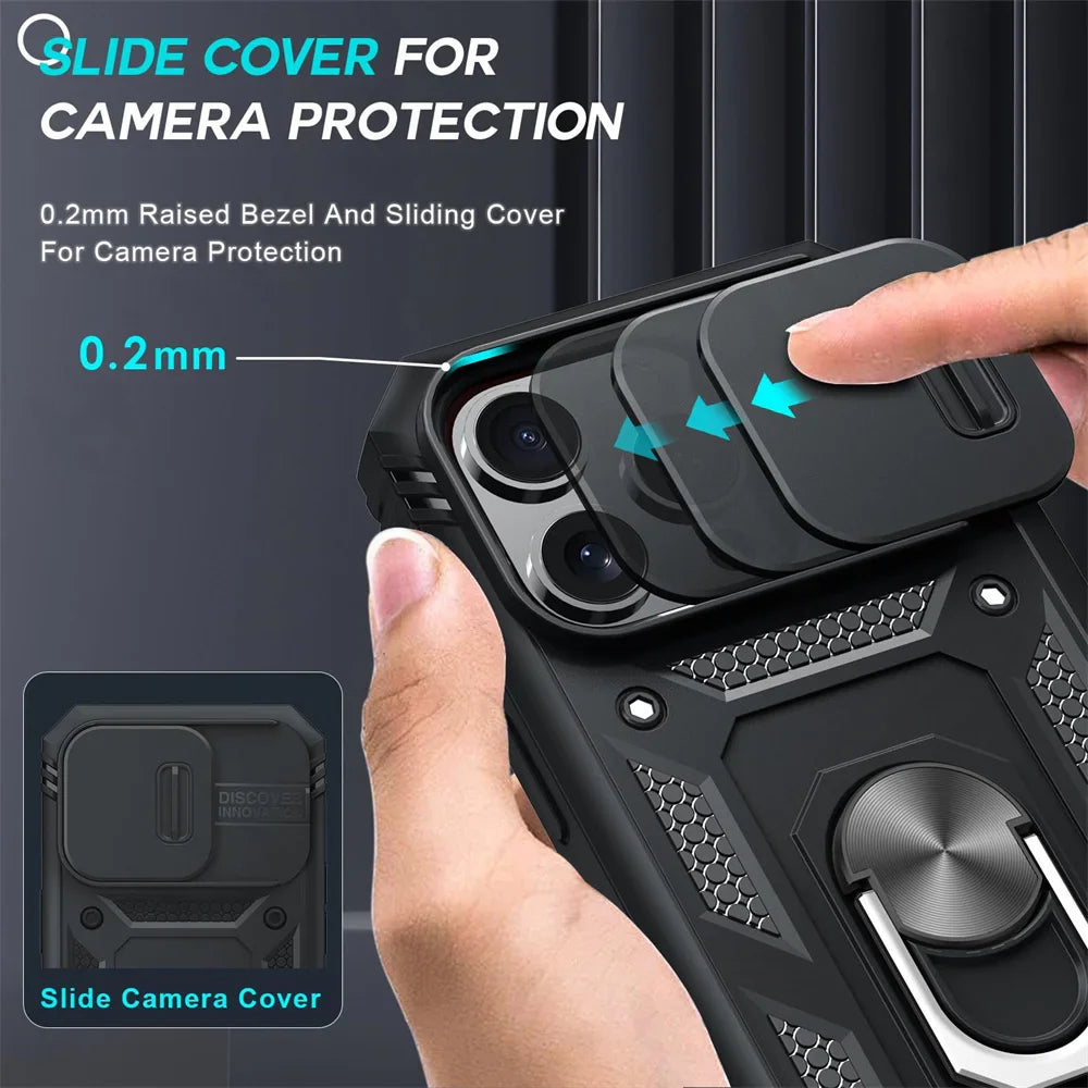 Military-Grade 360° Armor Protection iphone Case With Kickstand Ring