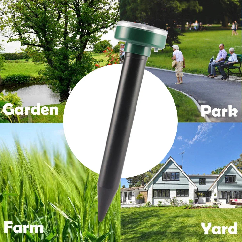 Solar Ultrasonic Sonic Pest & Rodent Repellent with Ground Vibration