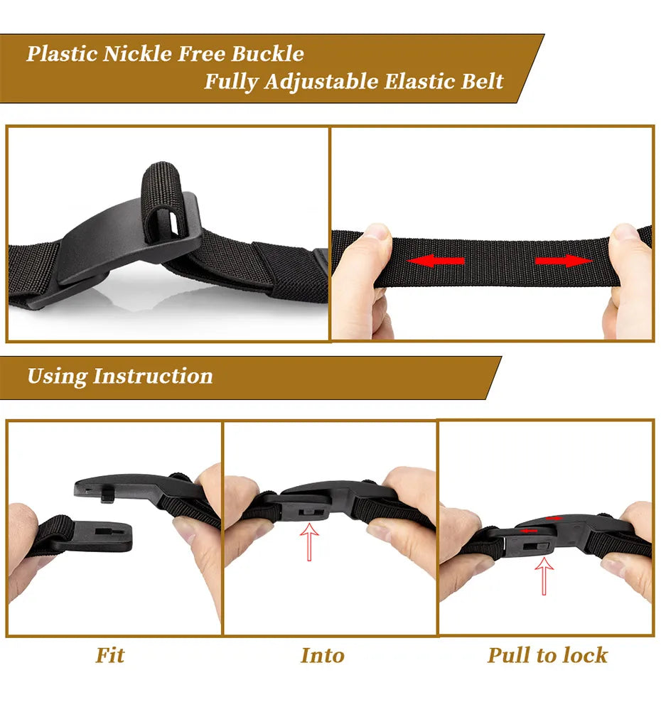 Large Size Polymer Buckle Elastic Stretch Belt