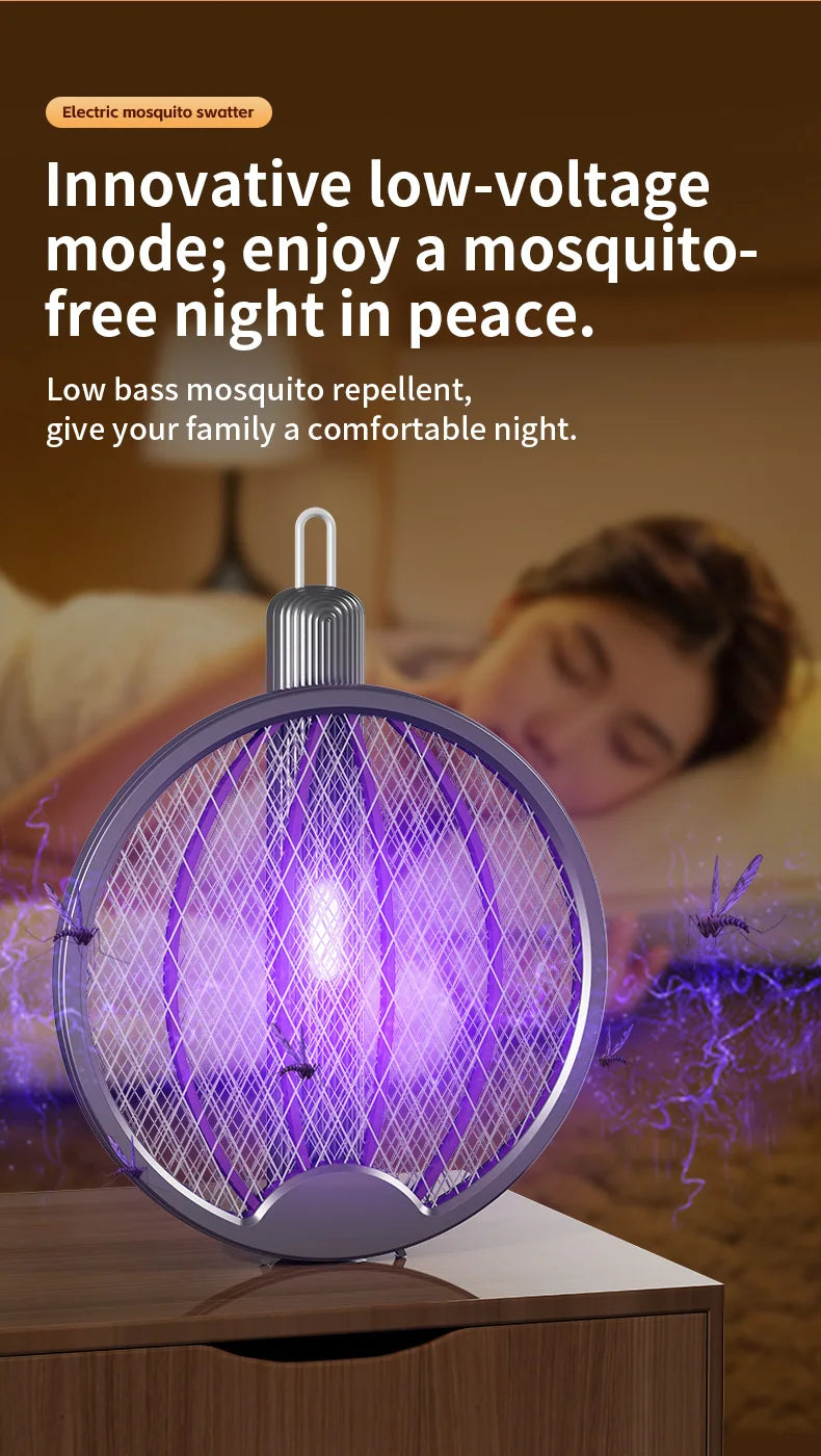 UV Attract 3-in-1 (Handheld / Stand / Wall-Mount) Rechargeable Mosquito Swatter