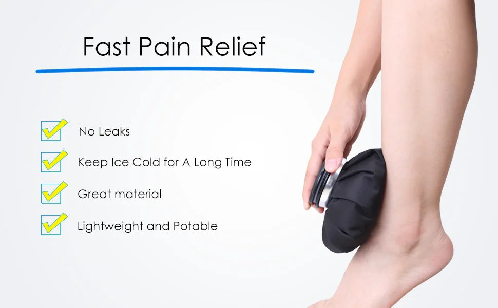 Professional Hot/Cold Compress Bandage with Reusable Ice Bag Pack & Elastic Strap