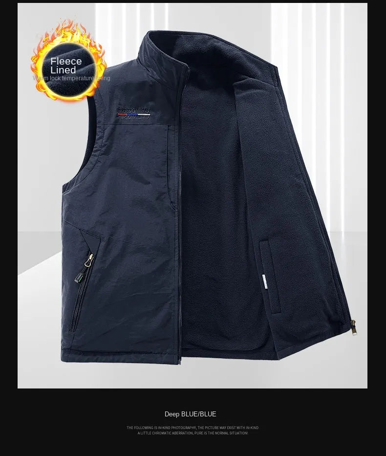 Casual Thermal Double-Sided Wear Multi-Pocket Men's vest