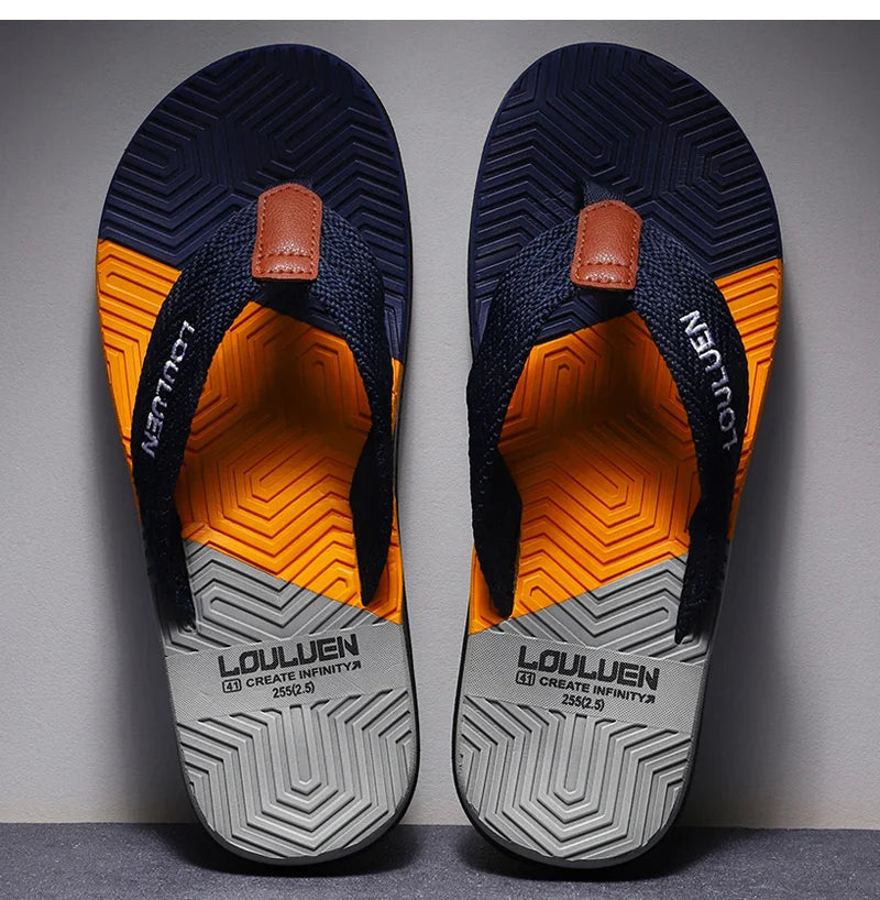 Waterproof & Anti-Slip Flexible Men's Cushioned Summer Flip Flops