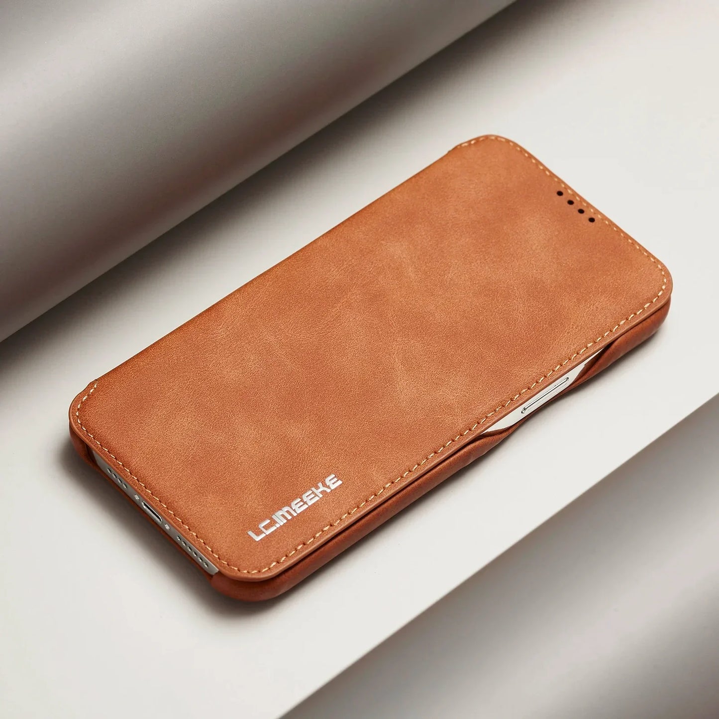 LuxeGuard Slim & Lightweight Flip Wallet Case for iPhone with Kickstand