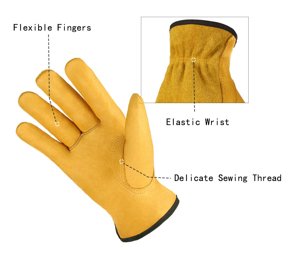 Genuine Leather Premium Protection Work Gloves