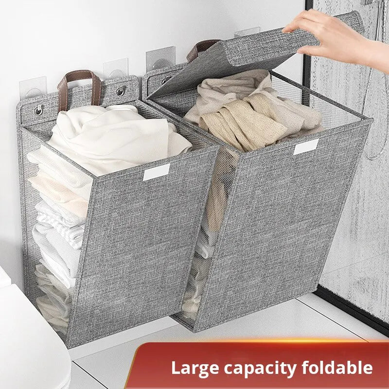 Multifunctional Foldable Punch Free Wall Hanging Laundry Hamper