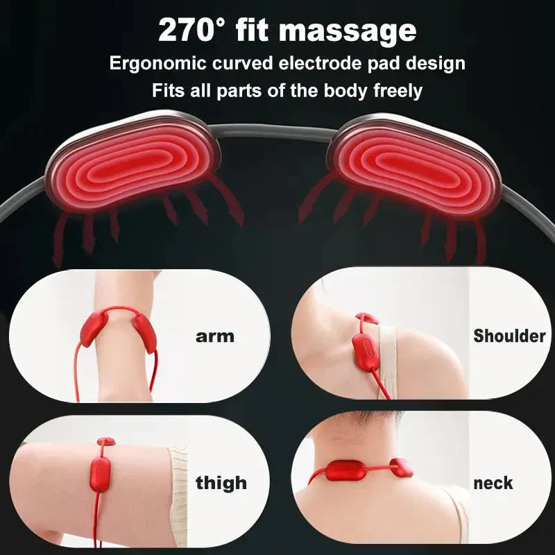 NeuroWarm Multi-Zone Hands-Free Wearable Cervical & Shoulder TENS Heat Massager