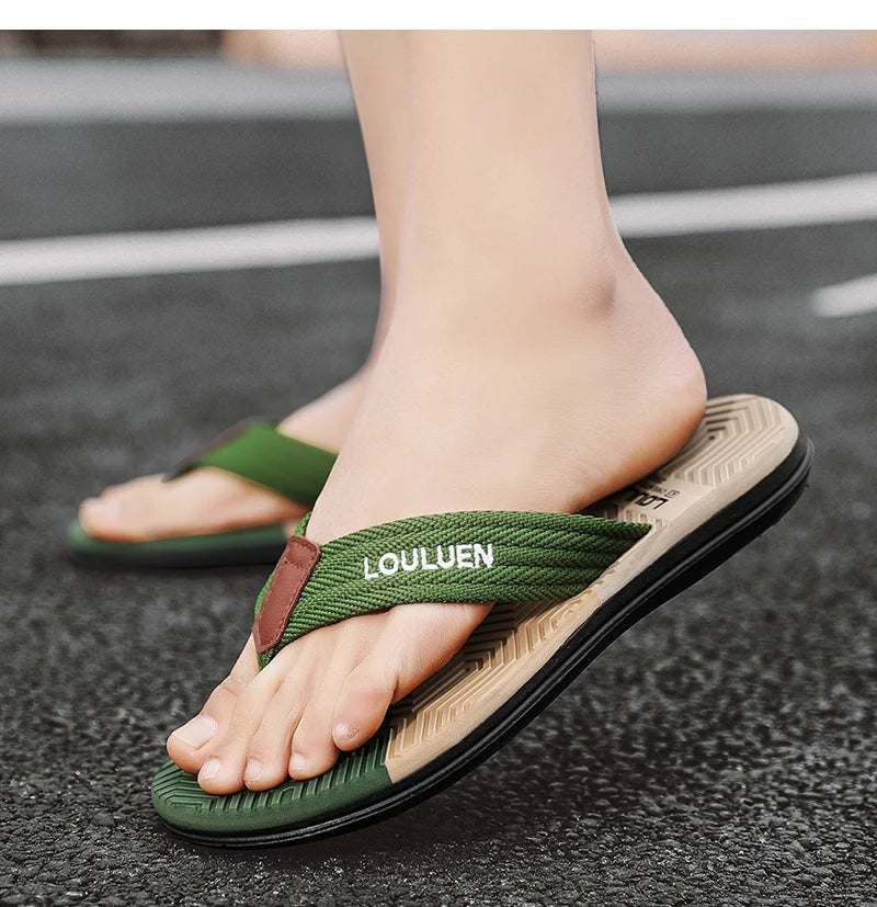 Waterproof & Anti-Slip Flexible Men's Cushioned Summer Flip Flops