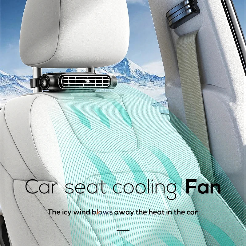 Portable Car Front/Rear Seat Headrest USB Powered Air Cooling Fan