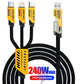 MaxCharge 240W Smart Cable – 3-in-1 Multi-Port with USB & Type-C Dual Input