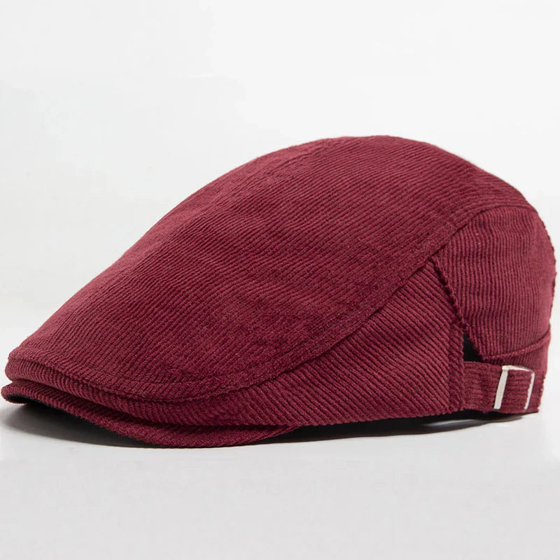 Vintage Corduroy Front and Back Wear Newsboy Flat Cap