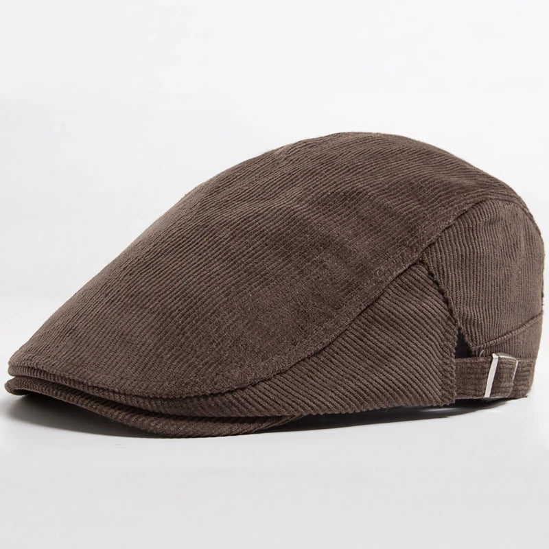 Vintage Corduroy Front and Back Wear Newsboy Flat Cap