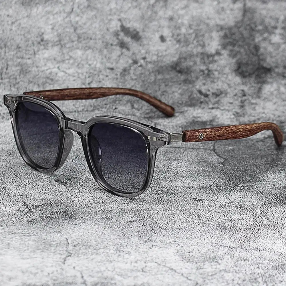 Trendy Retro Wood Grain Unisex Polarized UV Protection Sunglasses