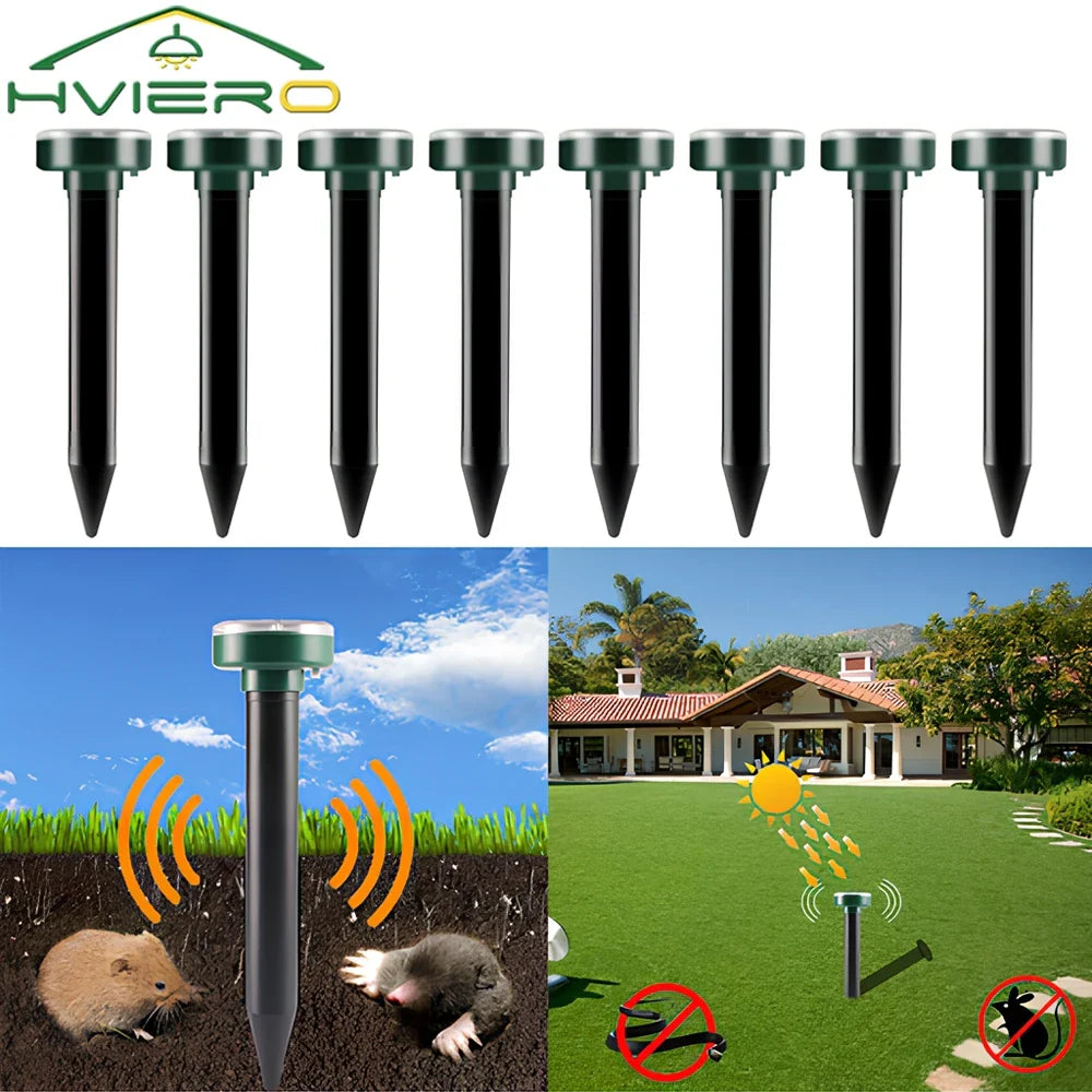 Solar Ultrasonic Sonic Pest & Rodent Repellent with Ground Vibration