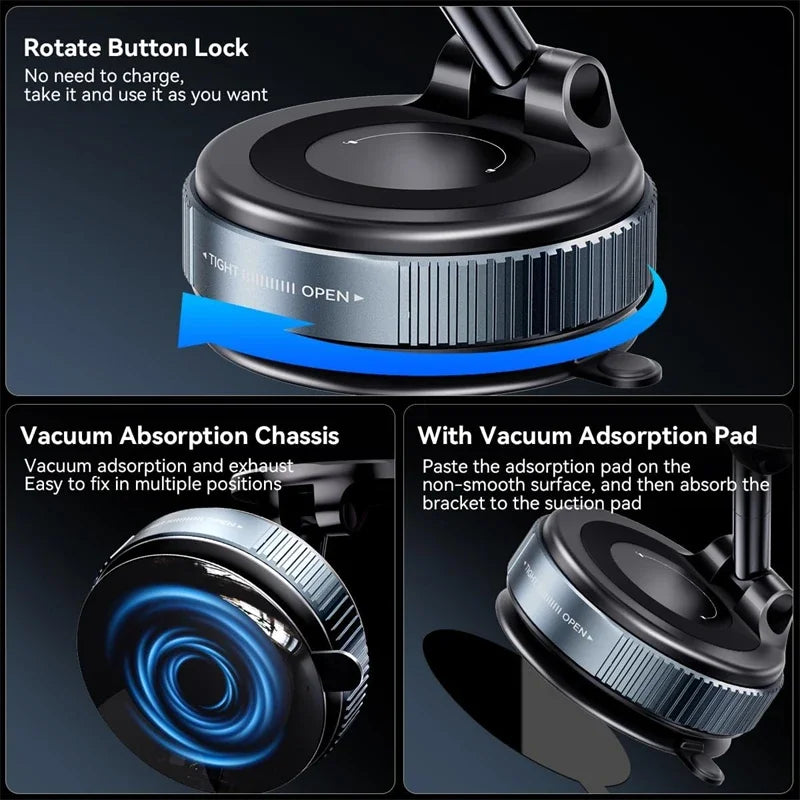 Multi-Angle Dashboard & Windshield Magnetic and Advanced Vacuum Suction Car Mount