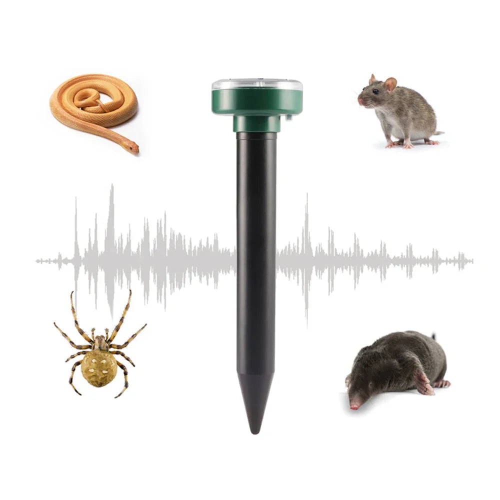 Solar Ultrasonic Sonic Pest & Rodent Repellent with Ground Vibration